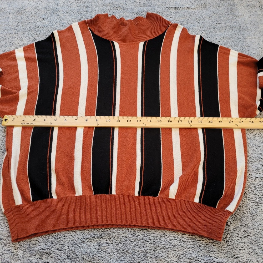 Leith Women Sweater Size XL Retro Stripe Wool Blend Boxy Boho Cozy Preppy 15993x - Picture 9 of 11